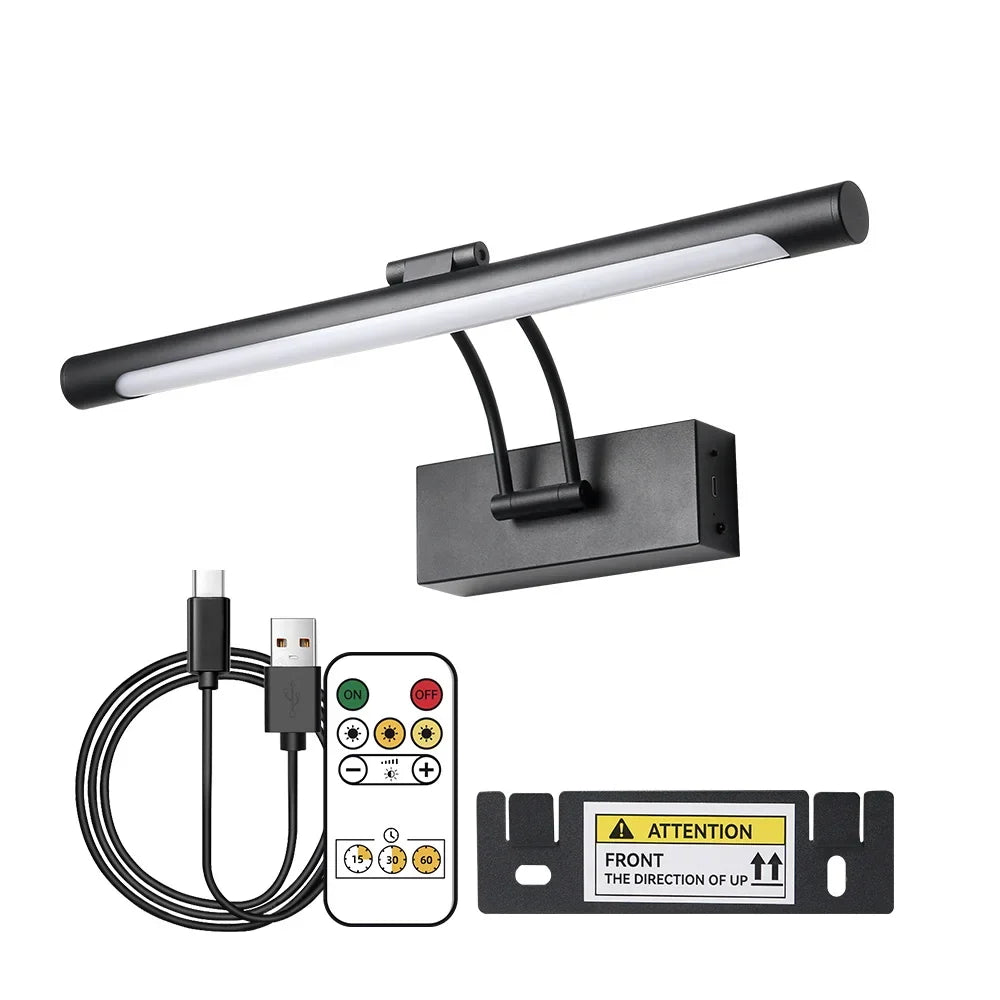Rechargeable LED Picture Light, 40 cm Wireless Wall Lamp, 4400 mAh Battery, Remote Dimming, Type-C Charging for Wall Decor - product view 1
