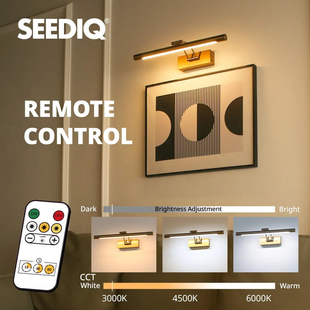 Rechargeable LED Picture Light, 40 cm Wireless Wall Lamp, 4400 mAh Battery, Remote Dimming, Type-C Charging for Wall Decor - product view 6