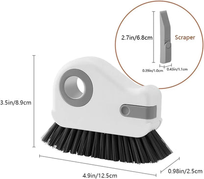 2-in-1 Crevice Cleaning Brush, Hard Bristles and Built-In Scraper for Window Tracks, Sliding Doors, Grout and Sinks - product view 5