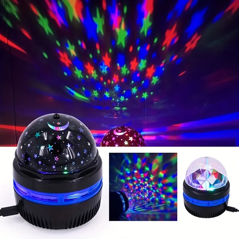 Starry Sky Projector Night Light, RGB LED, Rotating Projection Lamp with USB Power for Bedroom, Parties and Gifts - product view 2