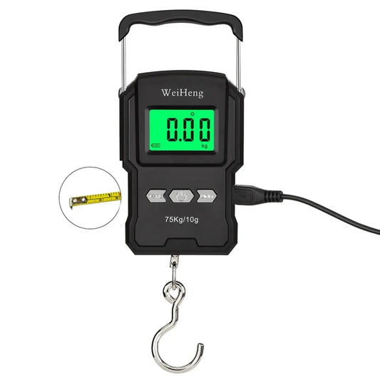 Digital Hanging Luggage Scale, 75 kg Capacity, Compact 145 × 95 × 30 mm Weighing Scale for Travel Bags and Fishing - product view 1