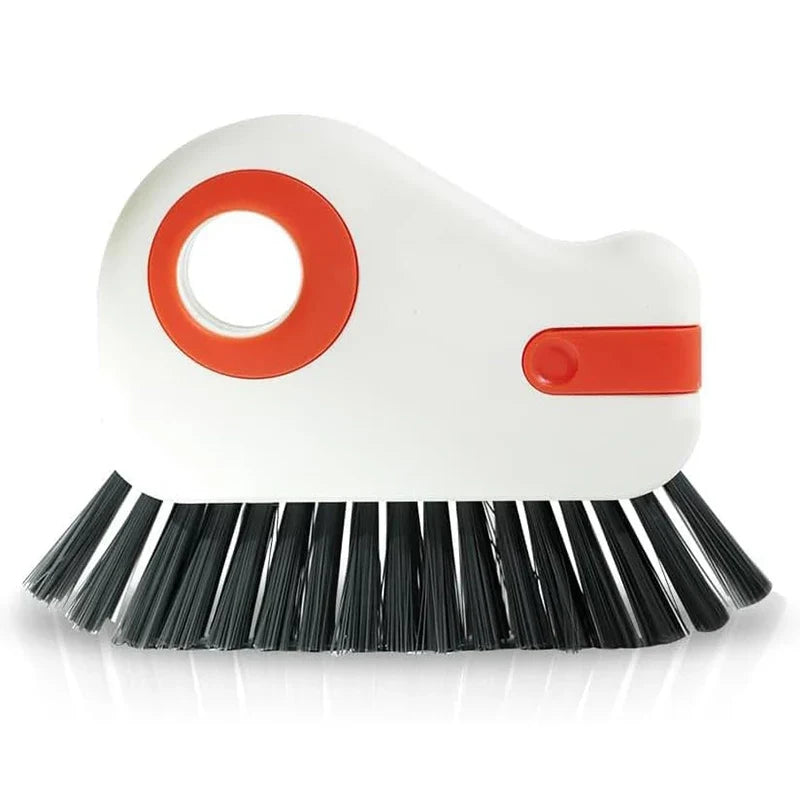 2-in-1 Groove Cleaning Brush, Hard PET Bristles with Built-In Scraper and Dustpan for Window and Shower Tracks - product view 3