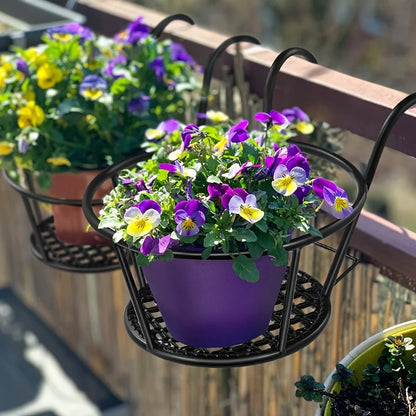 Round Iron Hanging Planter, Detachable Flower Pot Basket with Hanging Design, Black 1-, 2- or 3-Piece Options for Balconies - product view 4