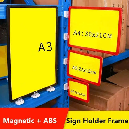 A6 Magnetic Poster Frame, Rectangle Plastic Sign Holder with Magnetic Insert, 150 × 100 mm, Six Color Options - product view 2