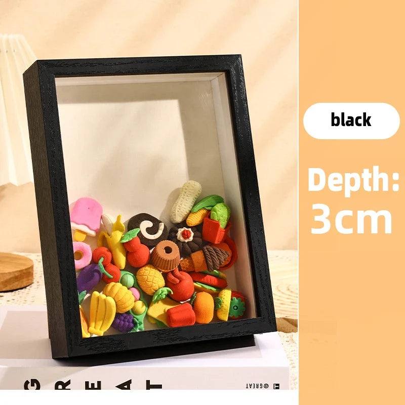3D Shadow Box Frame, Wood Rectangle Display Frame with 3 cm or 5 cm Depth, Plexiglass Front for Photos and Specimens - product view 4