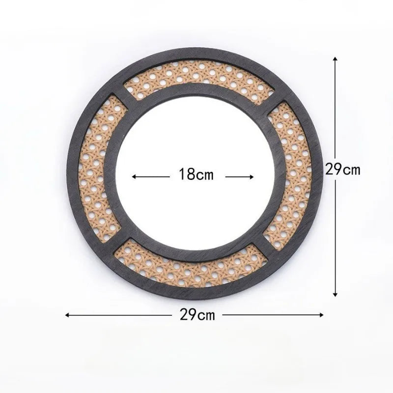 Round Rattan Wall Mirror, Handmade Woven Imitation Rattan Frame, 29 cm Glass Decorative Mirror for Entryway or Living Room - product view 2