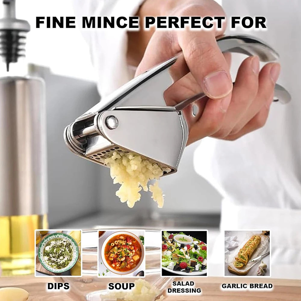 stainless garlic press - product view 1