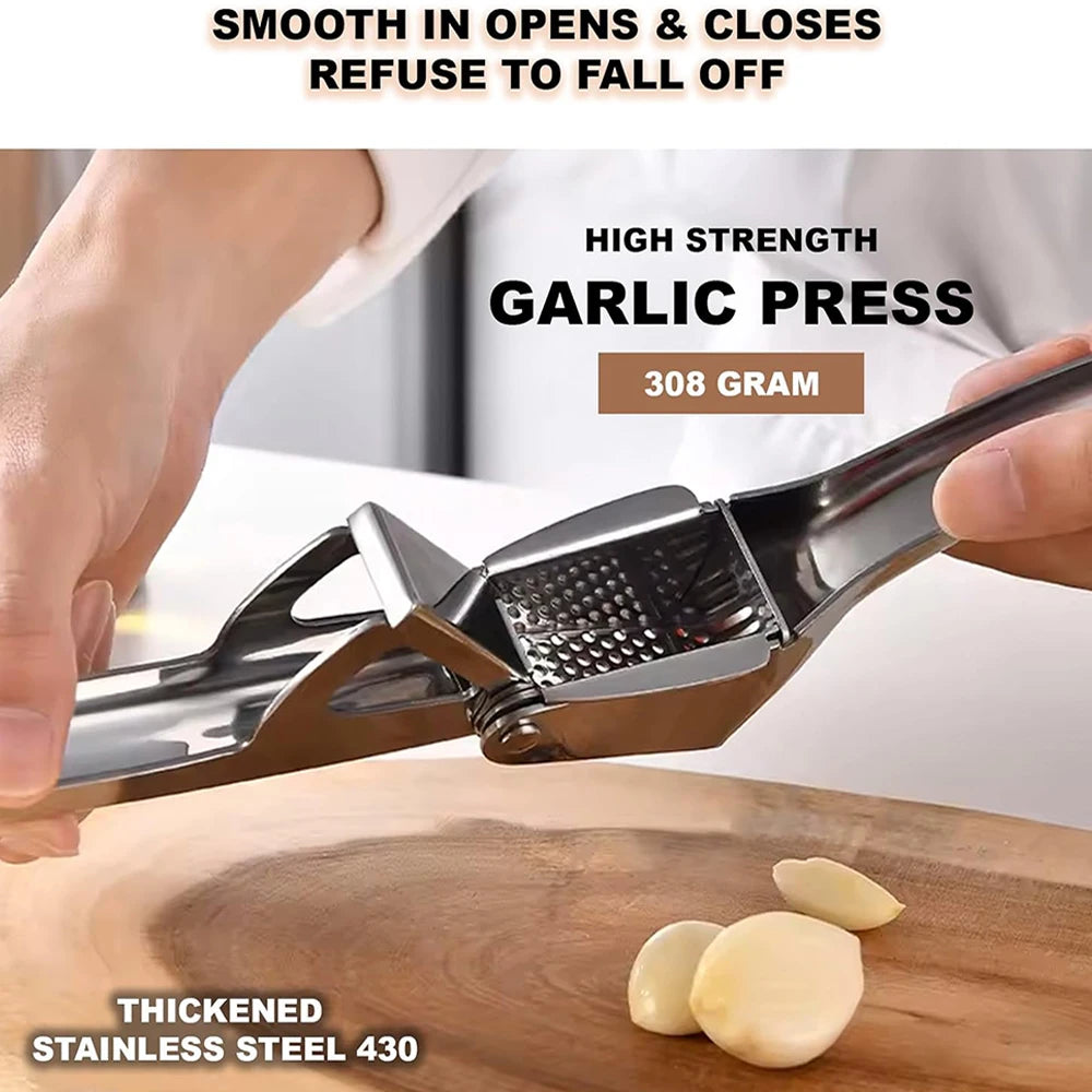 stainless garlic press - product view 2