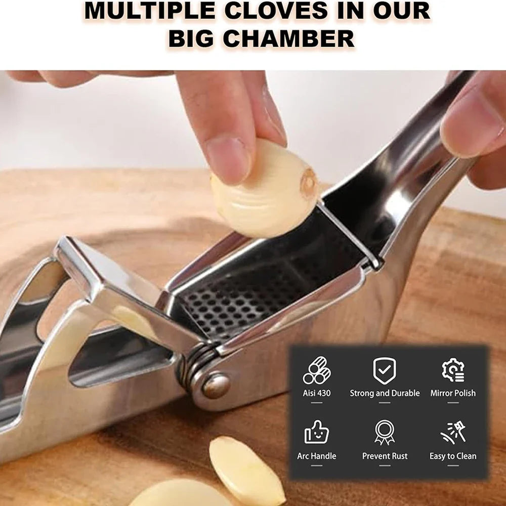 Stainless Steel Garlic Press, stainless garlic press product view 3