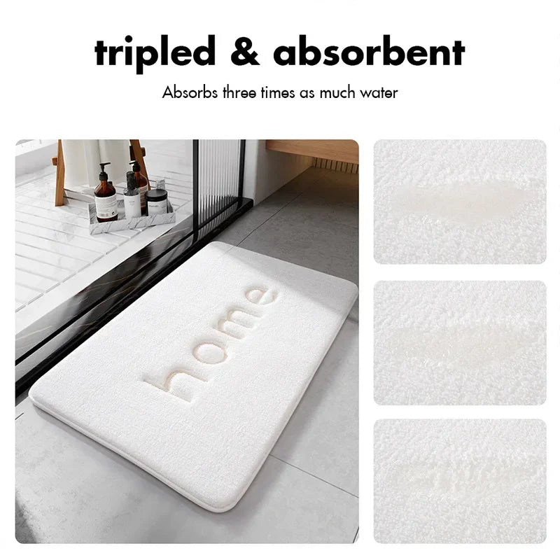 Memory Foam Bath Mat, Plush Slow-Rebound Non-Slip Bathroom Rug, Solid Modern Design, 400 x 600 to 500 x 1200 mm - product view 6