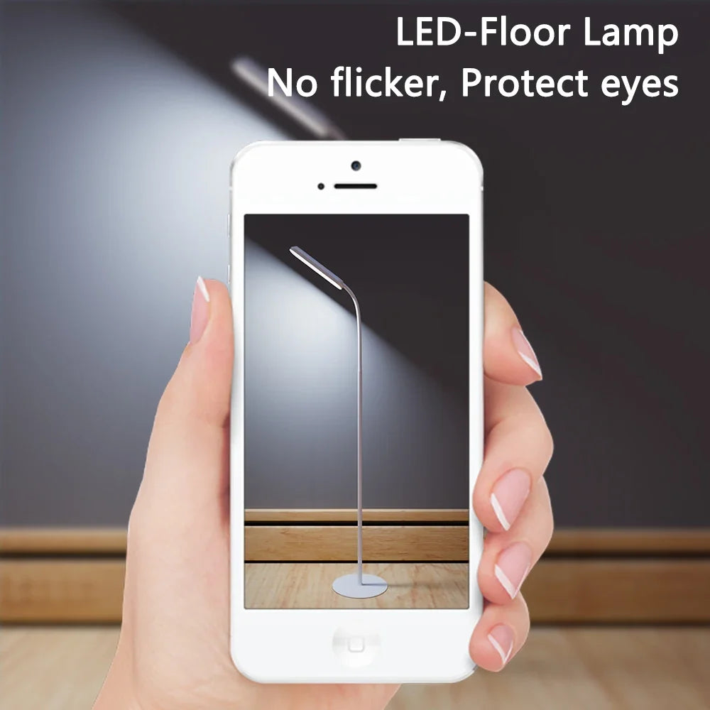 Modern LED Floor Lamp, Remote and Touch Control, Dimmable, 3 Color Temperatures, 360° Gooseneck, 165 cm for Reading - product view 4