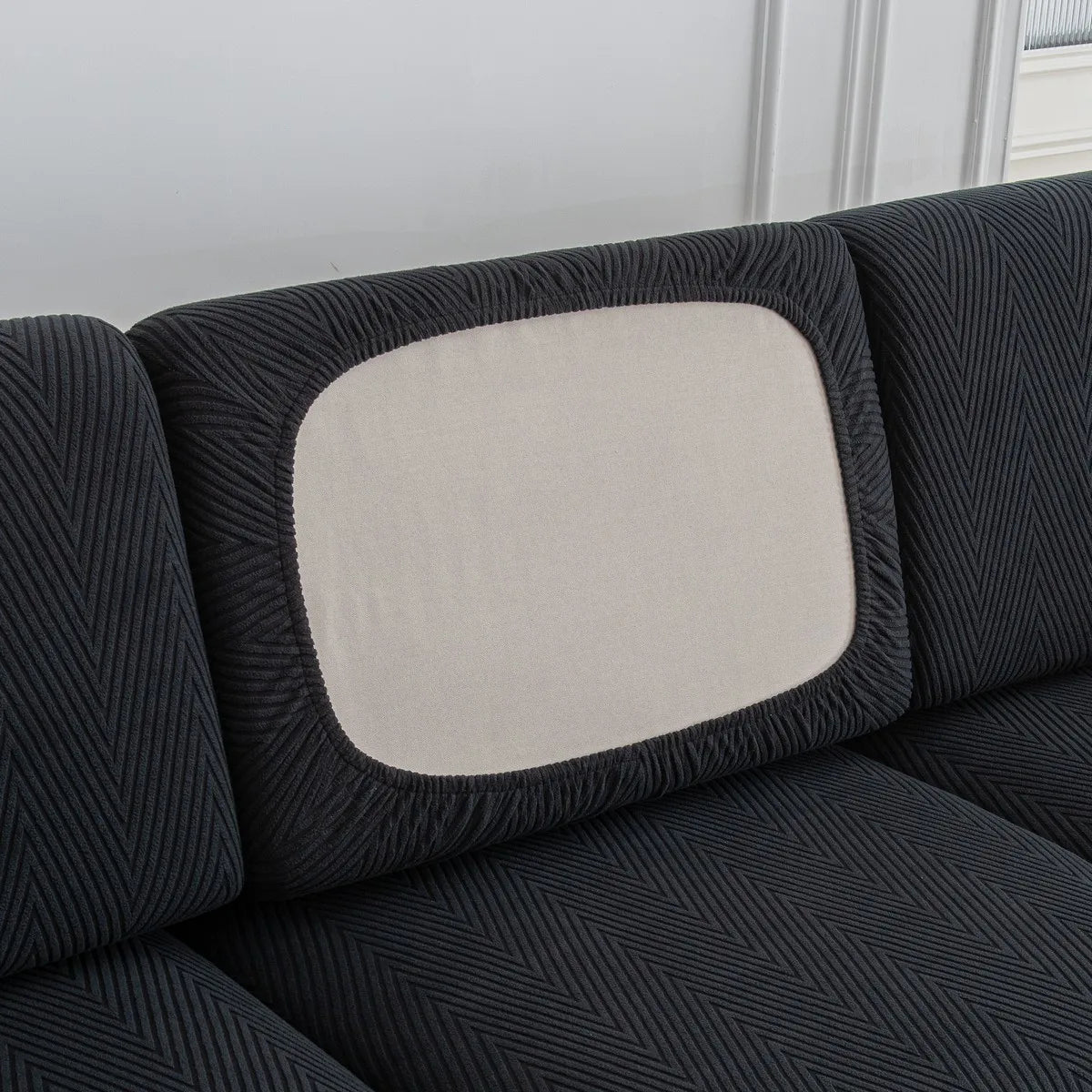 Jacquard Sofa Cushion Cover, Stretch Polyester Protector for Single Seat, Loveseat, Sectional and L-Shaped Sofas - product view 4