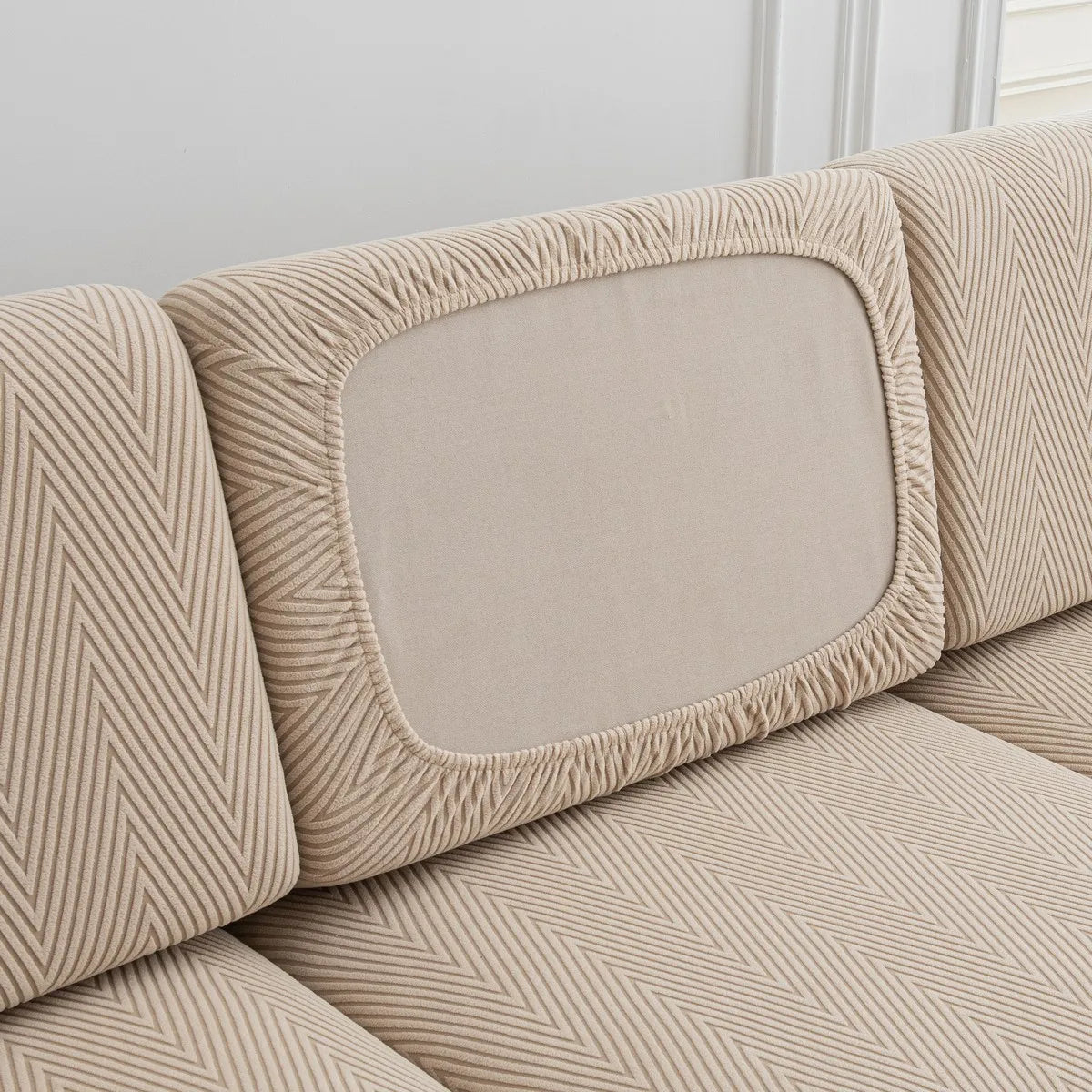 Jacquard Sofa Cushion Cover, Stretch Polyester Protector for Single Seat, Loveseat, Sectional and L-Shaped Sofas - product view 5