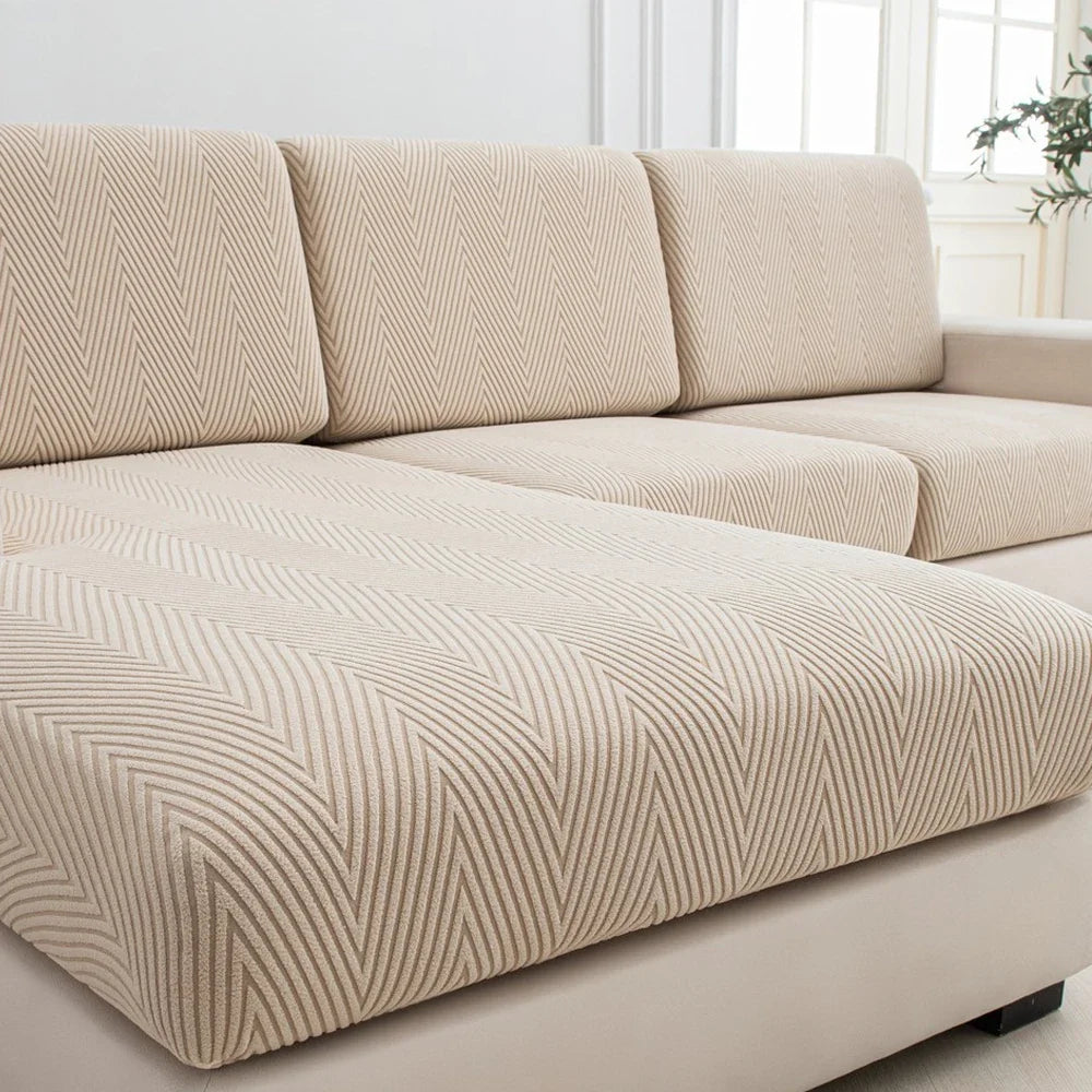 Jacquard Sofa Cushion Cover, Stretch Polyester Protector for Single Seat, Loveseat, Sectional and L-Shaped Sofas - product view 6