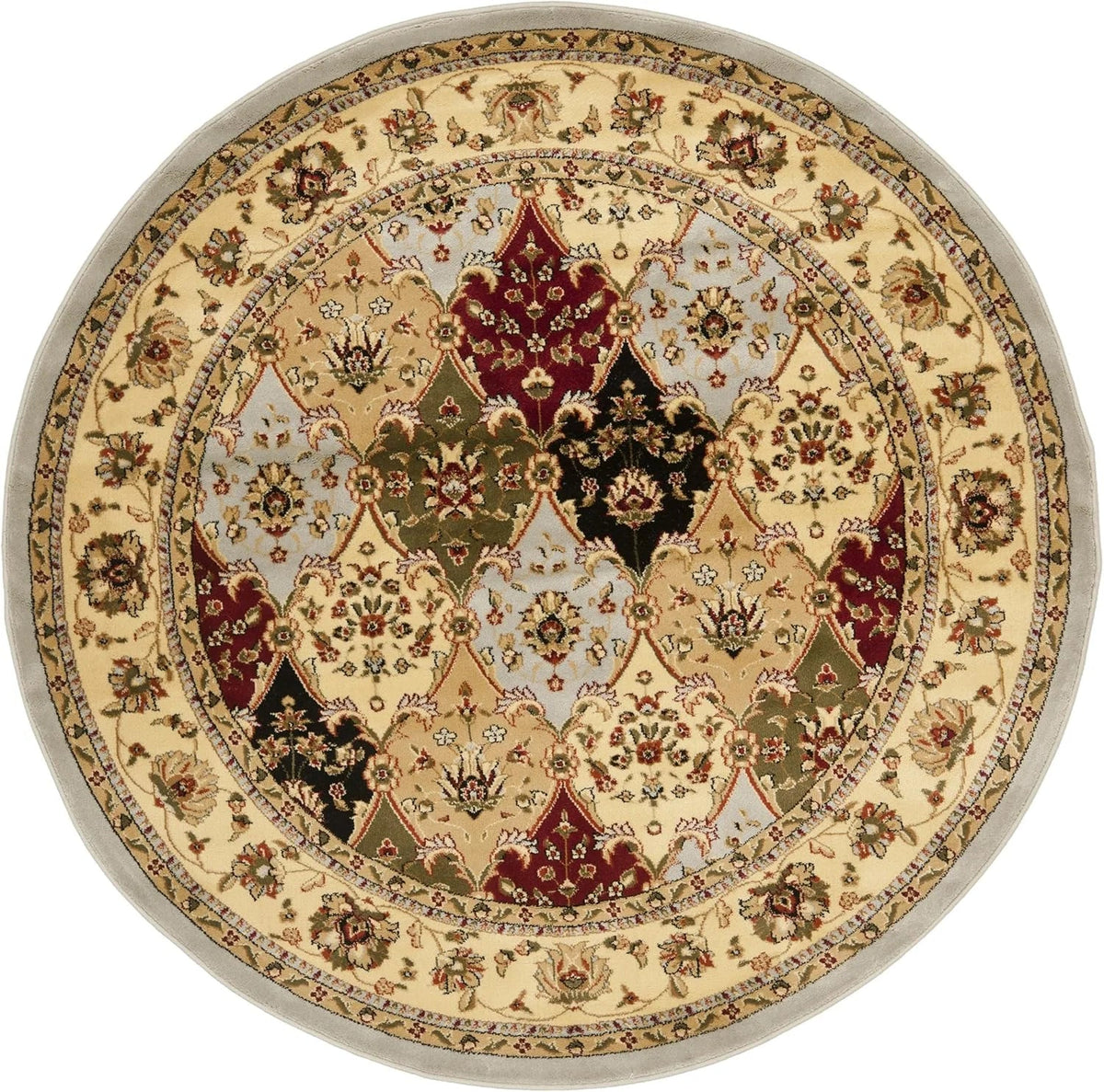 Round Printed Floor Rug, Anti-Slip Waterproof Fade-Resistant Polyester Carpet, Machine-Made Boho Décor in Six Sizes - product view 3