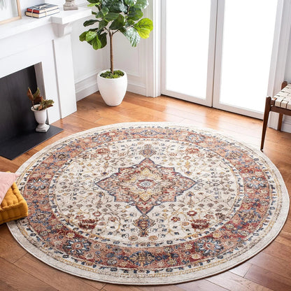Round Printed Floor Rug, Anti-Slip Waterproof Fade-Resistant Polyester Carpet, Machine-Made Boho Décor in Six Sizes - product view 6