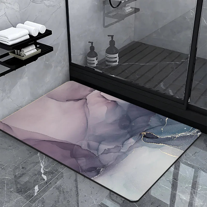 Striped Bathroom Rug Mat, Quick-Dry Absorbent Non-Slip Floor Pad, Machine-Made Modern Style, 40x60cm or 50x80cm - product view 2