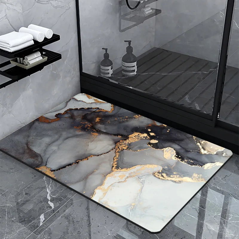 Striped Bathroom Rug Mat, Quick-Dry Absorbent Non-Slip Floor Pad, Machine-Made Modern Style, 40x60cm or 50x80cm - product view 3
