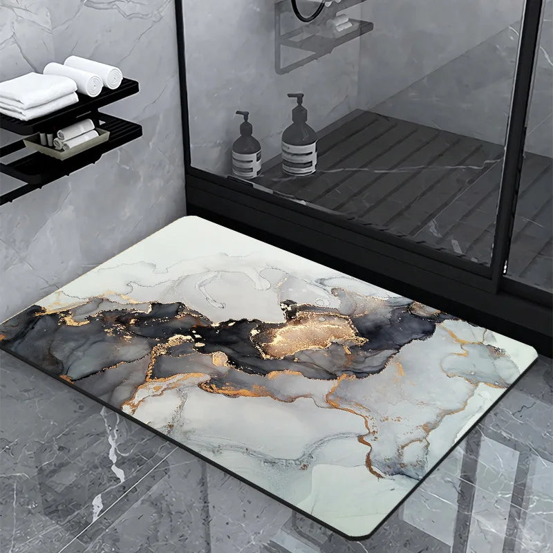 Striped Bathroom Rug Mat, Quick-Dry Absorbent Non-Slip Floor Pad, Machine-Made Modern Style, 40x60cm or 50x80cm - product view 4