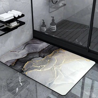 Striped Bathroom Rug Mat, Quick-Dry Absorbent Non-Slip Floor Pad, Machine-Made Modern Style, 40x60cm or 50x80cm - product view 5