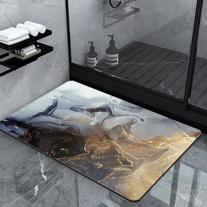 Striped Bathroom Rug Mat, Quick-Dry Absorbent Non-Slip Floor Pad, Machine-Made Modern Style, 40x60cm or 50x80cm - product view 6