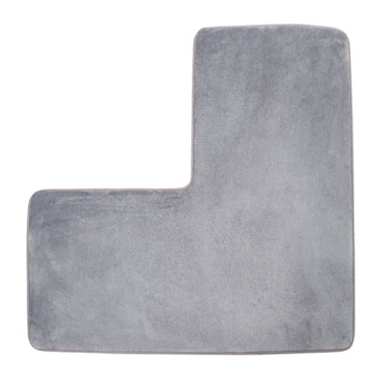 L-Shaped Memory Foam Bath Mat, Machine-Made Printed Cloth Bathroom Rug, 80x80 cm, Soft Floor Mat in 6 Colors - product view 2