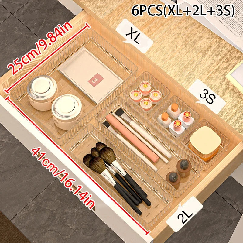 Stackable Pantry Bin, Transparent PET Multi-Compartment Drawer Organizer in XL, L, M and S Sizes for Kitchen Storage - product view 4