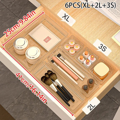 Stackable Pantry Bin, Transparent PET Multi-Compartment Drawer Organizer in XL, L, M and S Sizes for Kitchen Storage - product view 4