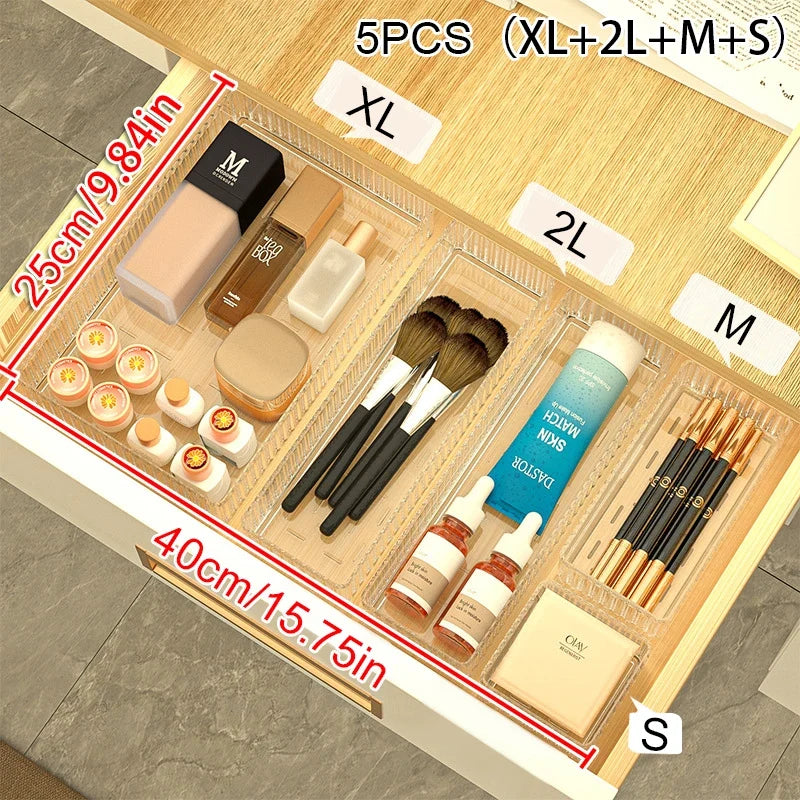 Stackable Pantry Bin, Transparent PET Multi-Compartment Drawer Organizer in XL, L, M and S Sizes for Kitchen Storage - product view 6