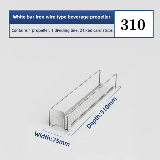 Expandable Refrigerator Can Organizer, Automatic Sliding Beverage Pusher, Transparent PET Rack in Multiple Depths - product view 1