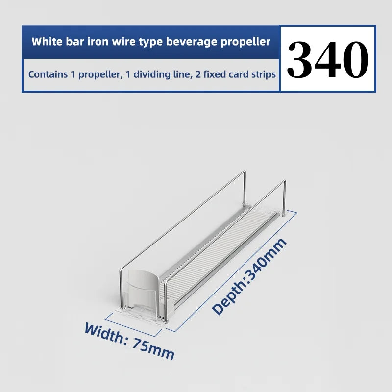 Expandable Refrigerator Can Organizer, Automatic Sliding Beverage Pusher, Transparent PET Rack in Multiple Depths - product view 2