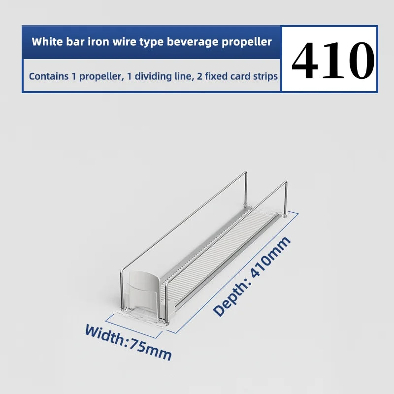 Expandable Refrigerator Can Organizer, Automatic Sliding Beverage Pusher, Transparent PET Rack in Multiple Depths - product view 5