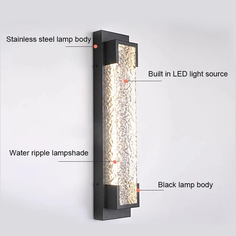 Modern LED Outdoor Wall Light, Stainless Steel Body, 85–265V AC, Three Color Temperatures for Porch and Courtyard - product view 4