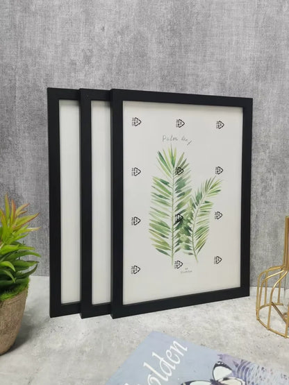 3-Piece Solid Wood Poster Frame Set, Acrylic Front, White Mat and Wall or Desktop Display for A4 and More - product view 1