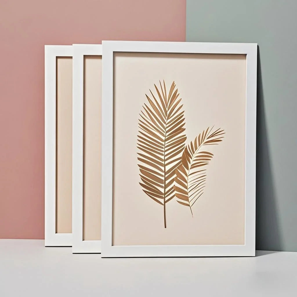 3-Piece Solid Wood Poster Frame Set, Acrylic Front, White Mat and Wall or Desktop Display for A4 and More - product view 2