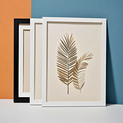 3-Piece Solid Wood Poster Frame Set, Acrylic Front, White Mat and Wall or Desktop Display for A4 and More - product view 5