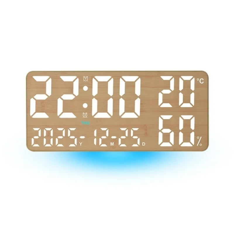 Digital Wall Clock, 7-Color Mood Light, Remote Control, Dual Alarm, Temperature, Humidity, Calendar, 35 cm USB Clock - product view 1