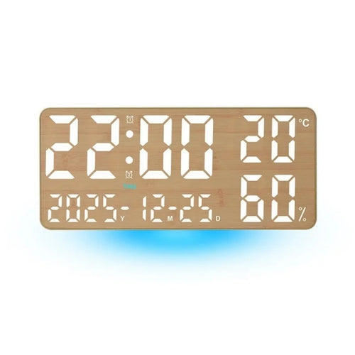 Digital Wall Clock, 7-Color Mood Light, Remote Control, Dual Alarm, Temperature, Humidity, Calendar, 35 cm USB Clock - product view 1