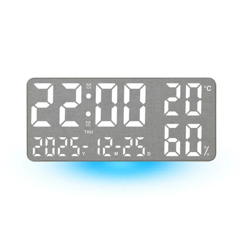 Digital Wall Clock, 7-Color Mood Light, Remote Control, Dual Alarm, Temperature, Humidity, Calendar, 35 cm USB Clock - product view 5
