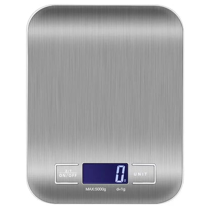 Digital Kitchen Scale, 5 kg Capacity, 1 g Increments, LCD Backlit Display, Stainless Steel Platform for Baking and Meal Prep - product view 1