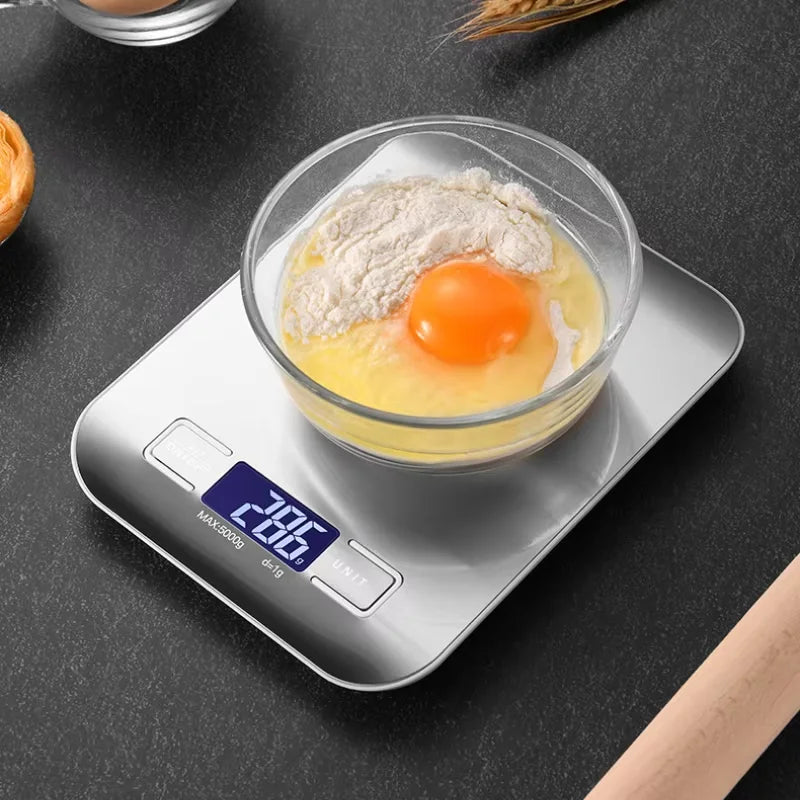 Digital Kitchen Scale, 5 kg Capacity, 1 g Increments, LCD Backlit Display, Stainless Steel Platform for Baking and Meal Prep - product view 2