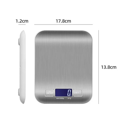 Digital Kitchen Scale, 5 kg Capacity, 1 g Increments, LCD Backlit Display, Stainless Steel Platform for Baking and Meal Prep - product view 6