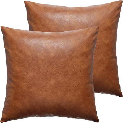Square Polyester Cushion Cover, Woven Solid Design, Brown Decorative Pillowcase for Sofa, Seat, Bed and Patio - product view 2