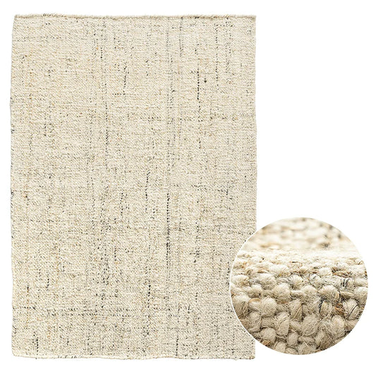 Hand-Woven Wool Jute Rug, Solid Rectangle Japan-Style Carpet for Bedroom, Home Décor and Commercial Spaces - product view 1