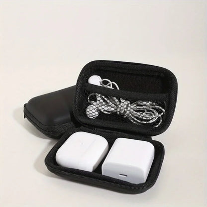 Cable Storage Box, Portable Fabric Zipper Case for Headphones, Data Cables, Chargers and Hard Drives - product view 1