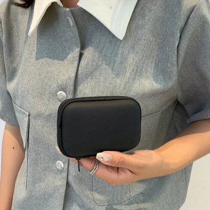 Cable Storage Box, Portable Fabric Zipper Case for Headphones, Data Cables, Chargers and Hard Drives - product view 3