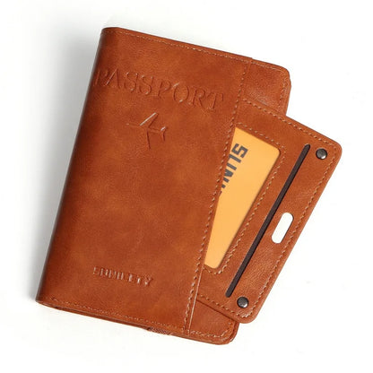 RFID-Blocking Passport Wallet, PU Document Case with Card Storage for Daily Use and Travel, Five Color Options - product view 3