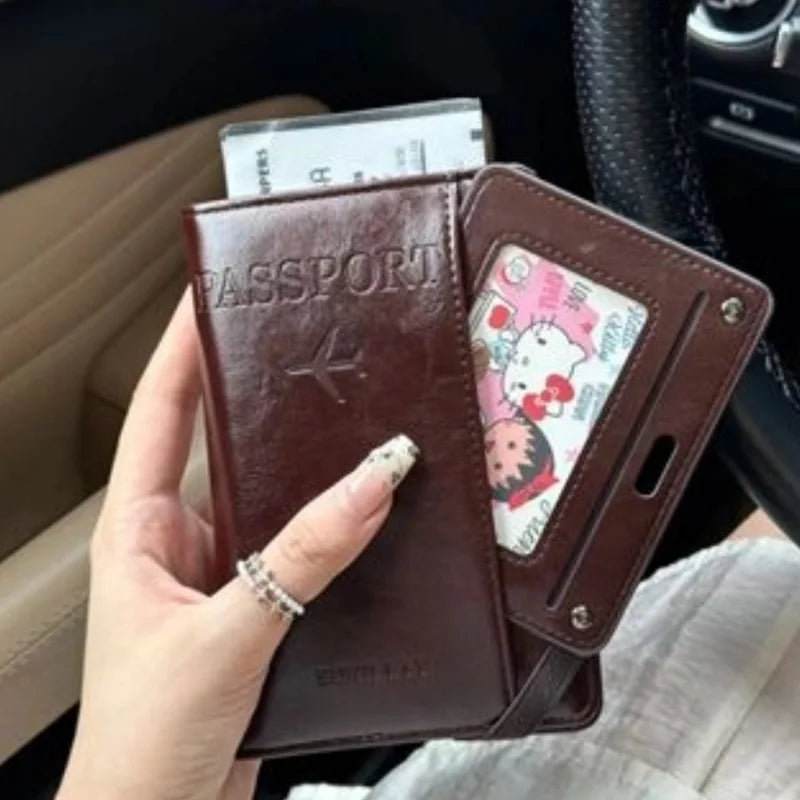 RFID-Blocking Passport Wallet, PU Document Case with Card Storage for Daily Use and Travel, Five Color Options - product view 5