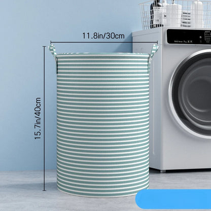 Foldable Striped Laundry Basket, Reusable Round Non-Woven Fabric Organizer with Handles, Small, Medium and Large Sizes - product view 2
