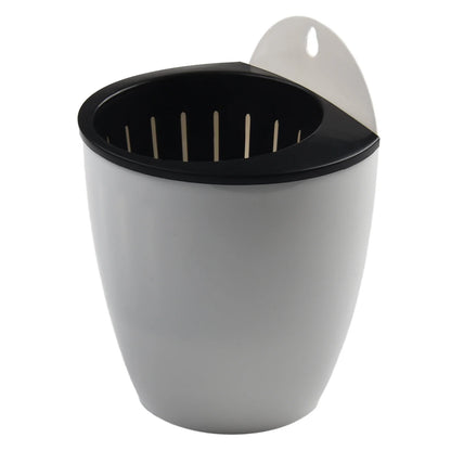 Hanging Balcony Planter, Wall-Mounted Plastic Pot with Inner Basket, Cotton-Wick Watering for Soil or Hydroponic Plants - product view 2